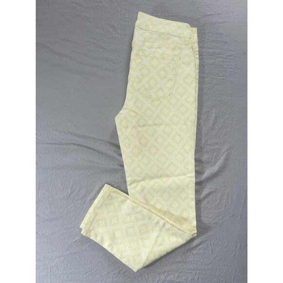 NYDJ 'Ankle' Tapered 5-Pocket Stretch Jeans. Yellow Geometric, Women's 2. MINT!! - Picture 2 of 9